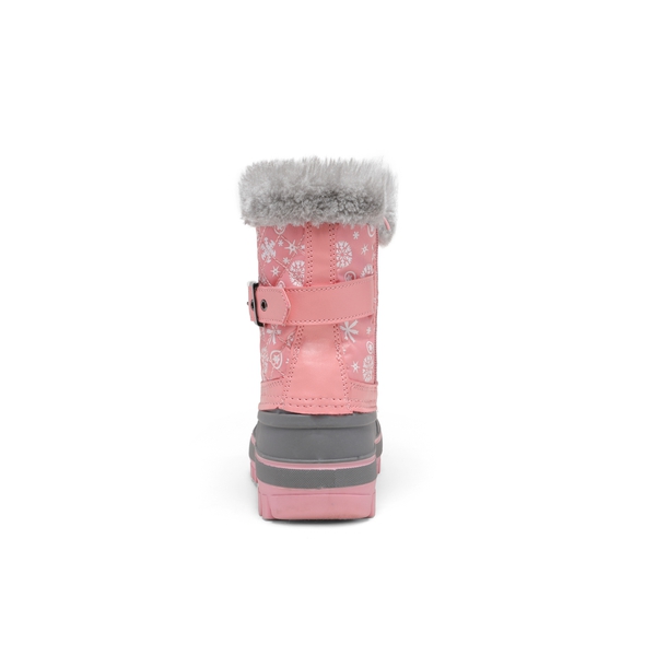 Kids Faux Fur Trim Mid-calf Boots - PINK - 3